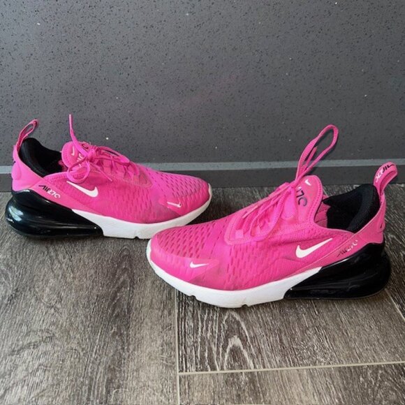 Nike Air Max 270 (Gs) Laser Fuchsia Pink-White Sz 5Y-Womens Sz 6.5 [943345-602] - Picture 2 of 7